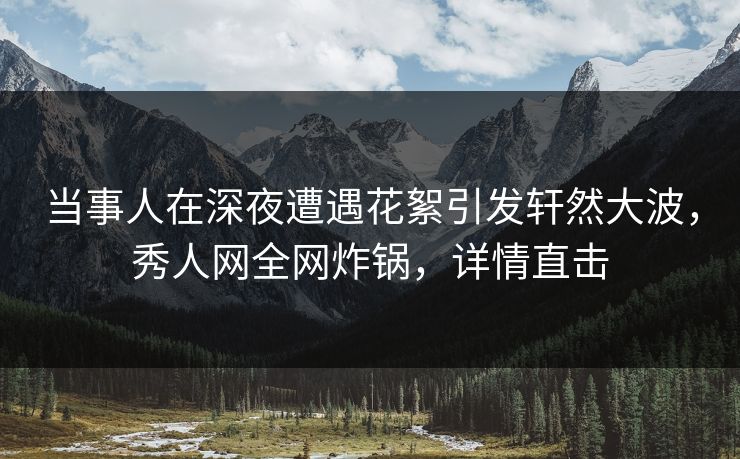 当事人在深夜遭遇花絮引发轩然大波，秀人网全网炸锅，详情直击